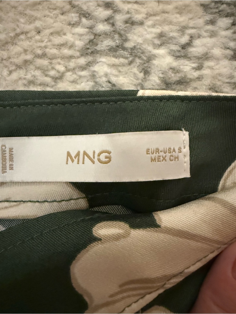 Mango Dark Green Midi Skirt with Cream Floral Print - Picture 3 of 6
